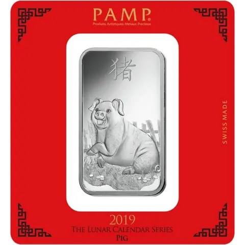 100 gram Silver Bar - PAMP Suisse Lunar Pig