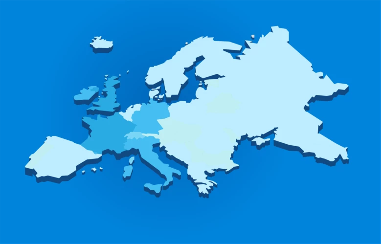 Une carte de l'Europe montrant le taux d'inflation dans differents pays