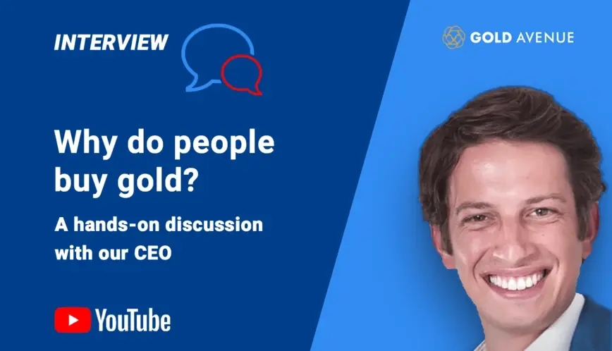 GOLD AVENUE CEO Alessandro Soldati in a YouTube interview with Frugalisme et Liberte Financiere about gold savings, inflation, taxes on precious metals