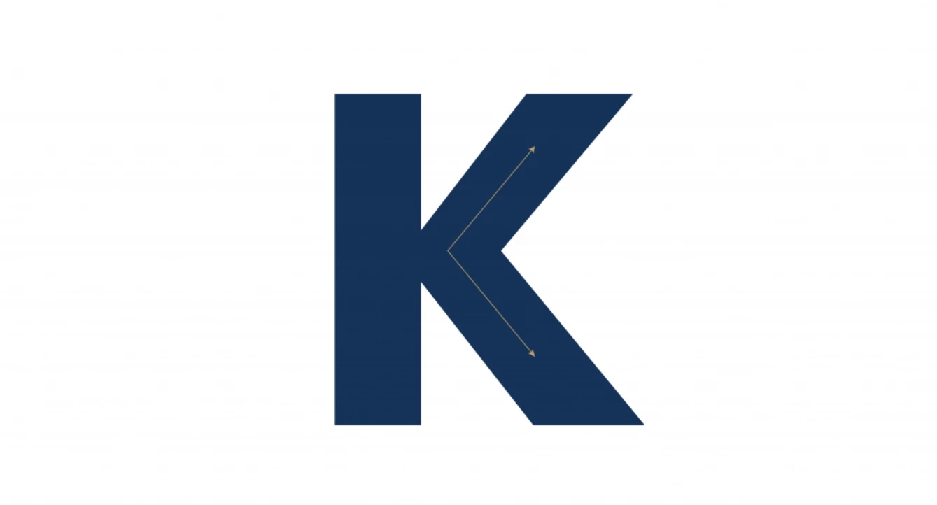 Der Buchstabe K symbolisiert den K-förmigen Aufschwung, der bedeutet, dass sich verschiedene Sektoren nach einer Rezession unterschiedlich schnell erholen.