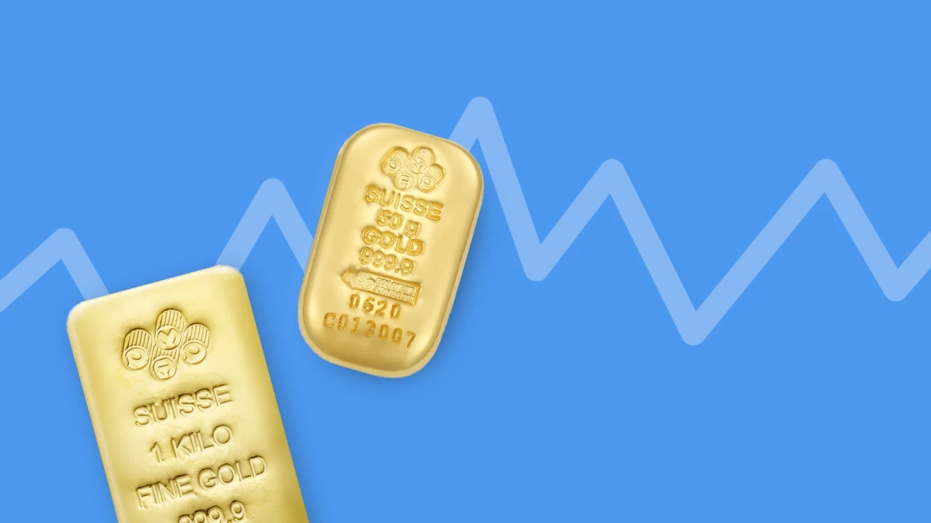 Dall’inizio del 2022, l’oro ha superato i principali indici azionari come si vede in questa immagine che mostra 4 lingotti d’oro puro e grafici azionari.