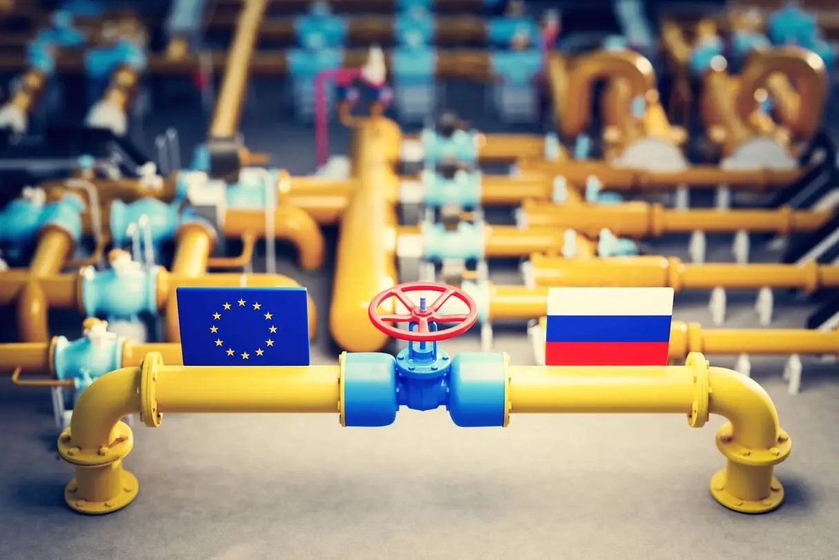 EU and Russia pipelines pumping Russian natural gas to Europe amid the ongoing energy standoff between Moscow and Brussels. 