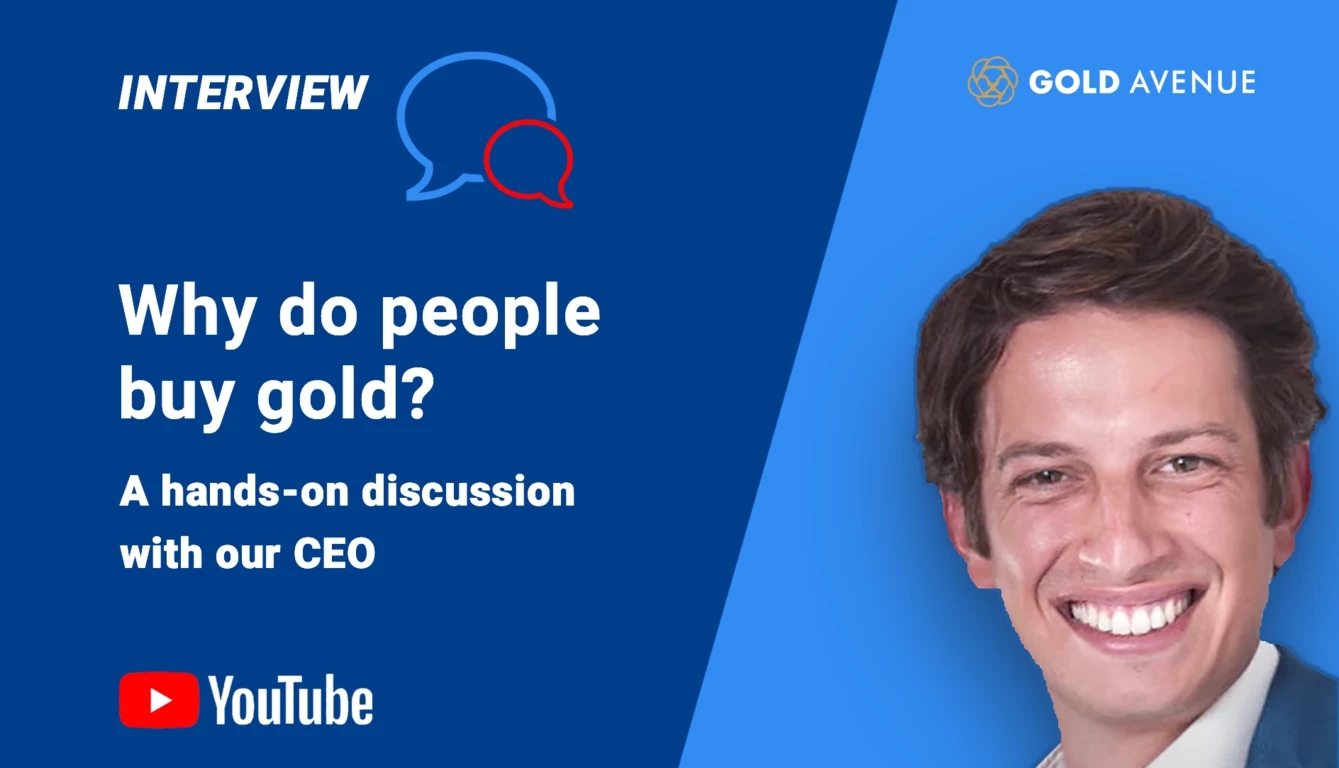 Alessandro Soldati, PDG de GOLD AVENUE, dans une interview sur YouTube avec Frugalisme et Liberté Financière, à propos de l'inflation de l'épargne-or et des taxes sur les métaux précieux.