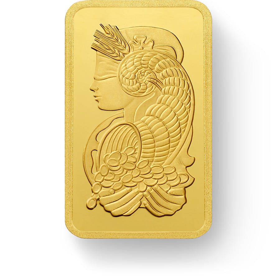 investir dans l'or, 1 once Lingotin, Lingot d'or pur Lady Fortuna - PAMP Suisse - Front
