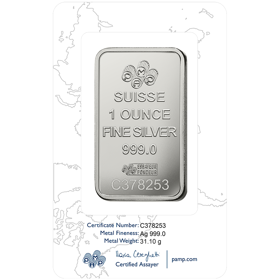 Buy 1 oz Fine Silver Lady Fortuna - PAMP Suisse - Certi-PAMP - Back