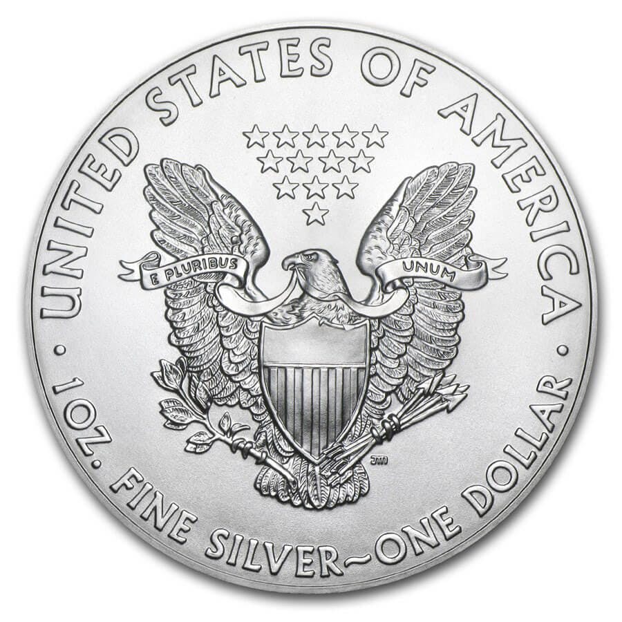 Kaufen Sie 20 Münzen Tube - 1 Unze FeinSilbermünze 999.0 American Eagle - Back