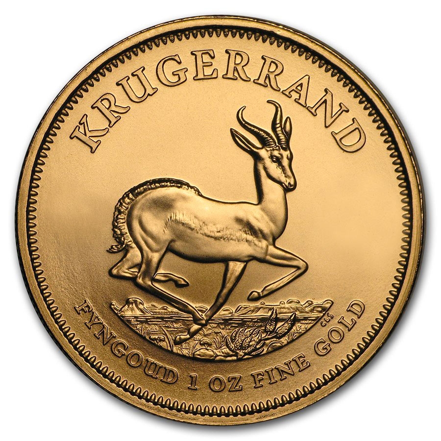 Invest in 1 oz Fine gold Krugerrand - South Africa Mint - Front