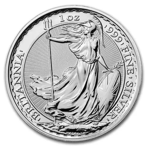 1 oncia moneta d'argento puro 999.0 - Britannia BU Anni Misti