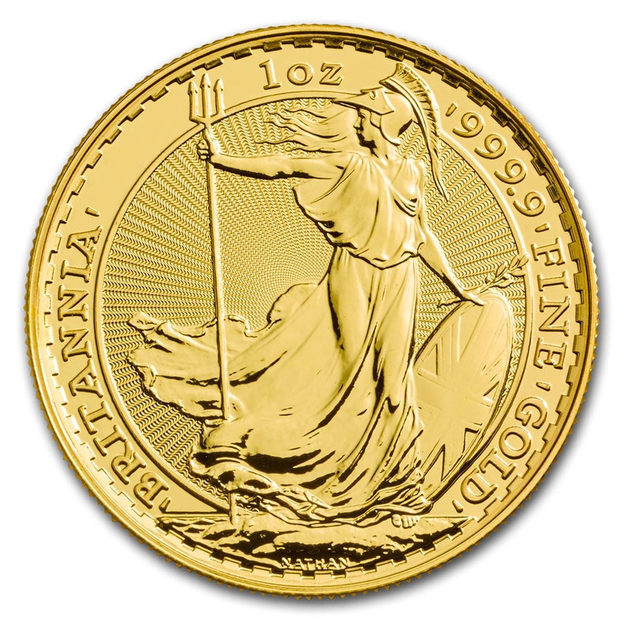 Invest in 1 oz Fine gold Britannia - Royal Mint - Front