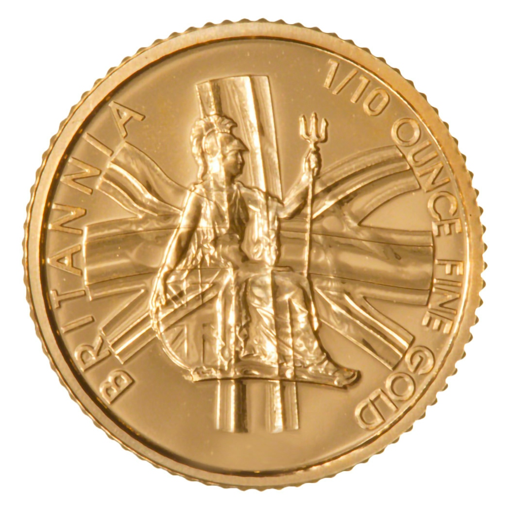 Invest in 1/10oz Fine gold Britannia - Royal Mint - Front