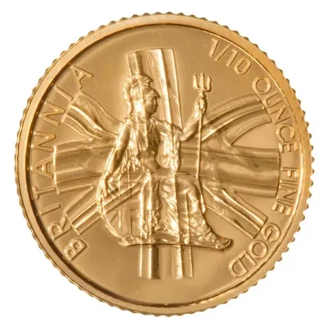 1/10 oncia moneta d'oro puro 999.9 - Britannia BU Anni Misti