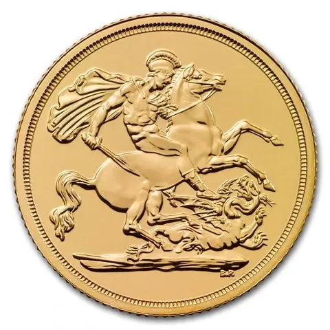 Moneta d'oro puro 916.7 - Sterlina Regina Elisabetta II BU Anni Misti
