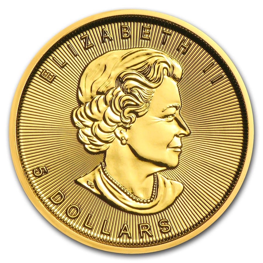 Invest in 1/10 oz Fine gold Maple Leaf - Royal Canadian Mint - Back