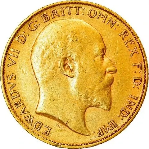 Moneta d'oro puro 916.7 - Sterlina Re Edoardo VII