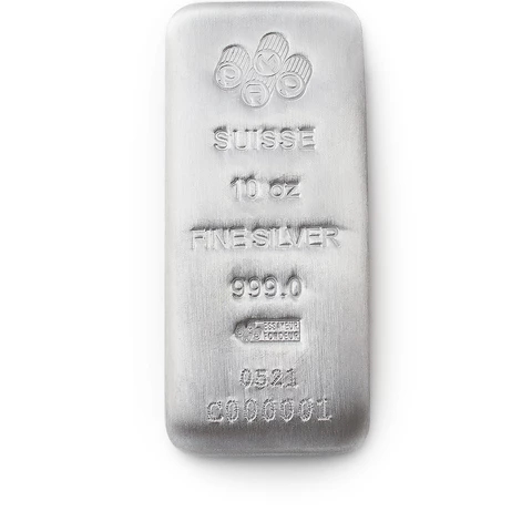 10 once lingottino d'argento esente IVA puro 999.0 - PAMP Suisse