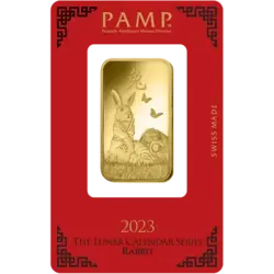 1 ounce Gold Bar - PAMP Suisse Lunar Rabbit	 1 ounce Gold Bar - PAMP Suisse Lunar Rabbit