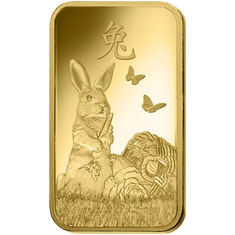 1 oncia lingotto d'oro puro 999.9 - PAMP Suisse Coniglio Lunare