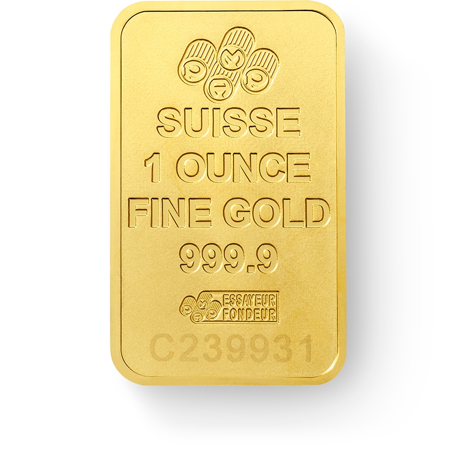 Comprare 1 oncia lingottino d'oro puro 999.9 - PAMP Suisse New Design - Back