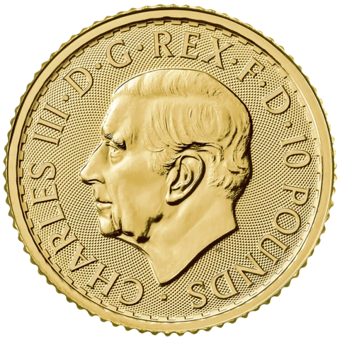 1/10 oz Fine Gold Coin 999.9 - Britannia Charles III Mixed Years BU 