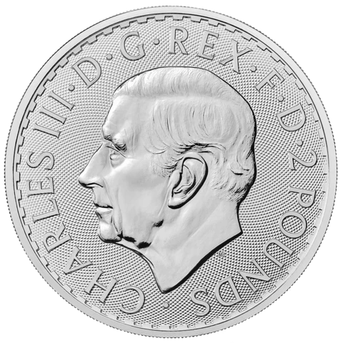 1 oz Fine Silver Coin 999.0 - Britannia Charles III Mixed Years BU