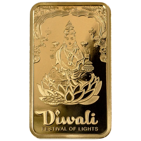 5 grammes lingot d'or pur 999.9 - Diwali Lakshmi