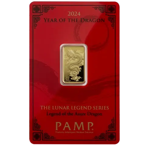 5 grammi Lingotto d’Oro - PAMP Suisse Lunar Anno del Drago 2024