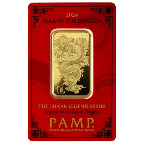 1 oz Gold Bar - PAMP Suisse Lunar Dragon 2024