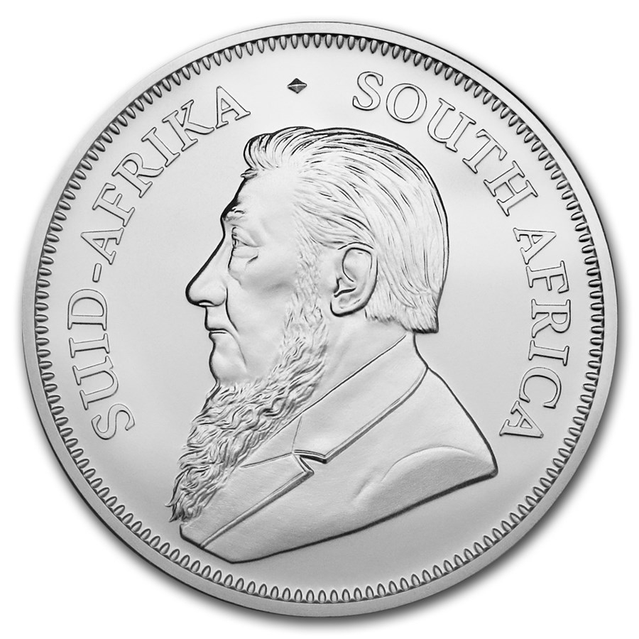 1 oncia moneta in argento puro 999 ESENTE IVA - Krugerrand BU Anni misti retro