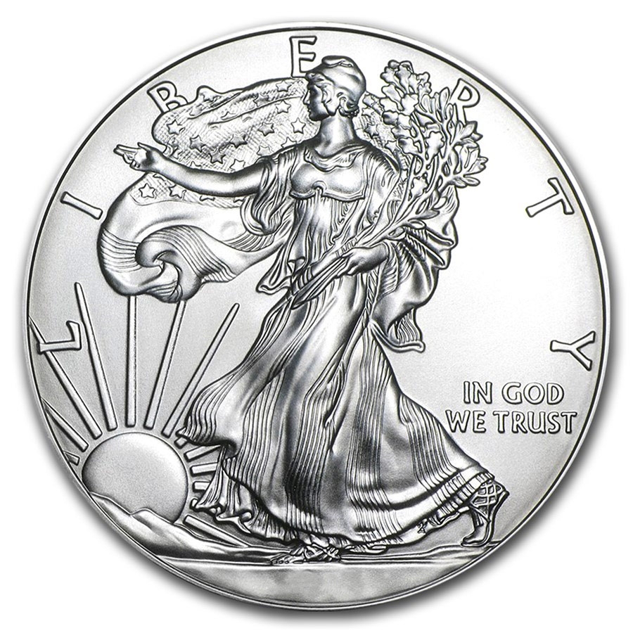 Obverse (front) side of the 1 oz  American Eagle silver coin