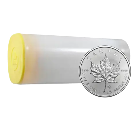 25 Coins Maple Leaf Silver Tube