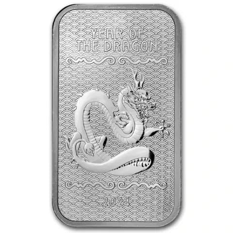 10 ounce Silver Bar - Lunar Year of the Dragon