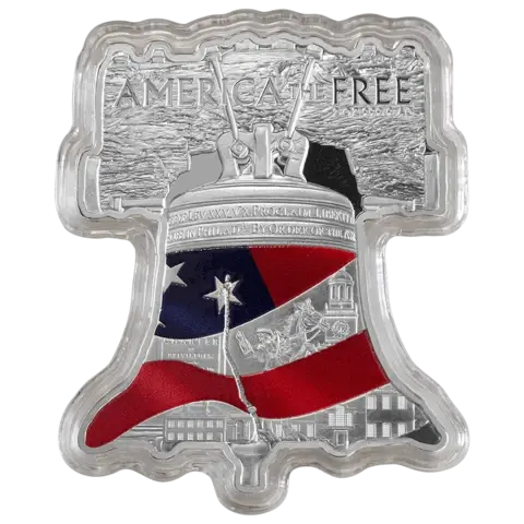 2 oz Silver Colored Shaped Coin - America the Free - Liberty Bell