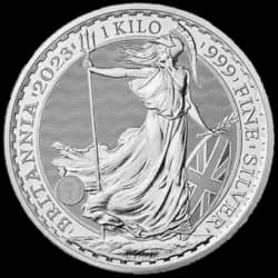1 kg Feinsilbermünze - Britannia Charles III. - BU 2023 1 kg Feinsilbermünze - Britannia Charles III. - BU 2023