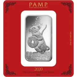 100 grammi Lingotto d'Argento - PAMP Suisse Ratto Lunare  100 grammi Lingotto d'Argento - PAMP Suisse Ratto Lunare