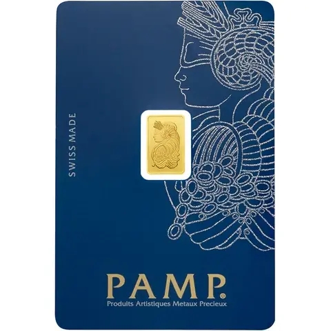 1 gram Fine Gold Bar 999.9 - PAMP Suisse Lady Fortuna Veriscan