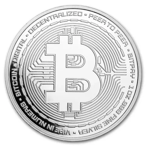 1 oz pièce d'argent - Bitcoin