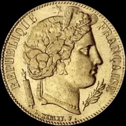 20 Französische Francs Goldmünze - Cereskopf 1849 -1851 20 Französische Francs Goldmünze - Cereskopf 1849 -1851