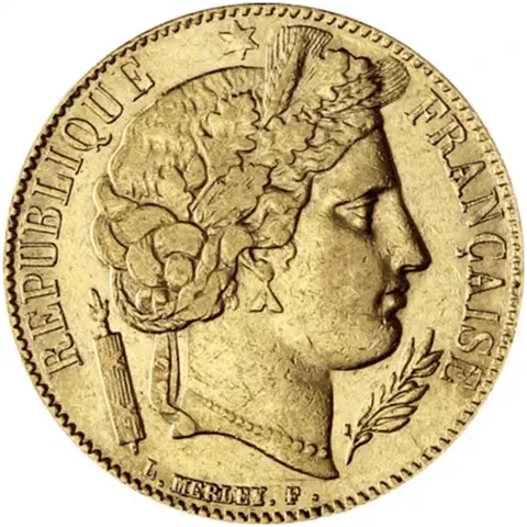 20 French Francs Gold Coin - Ceres 1849 -1851