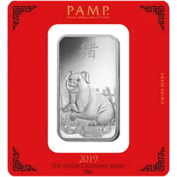 100 grammi Lingottino d'Argento - PAMP Suisse Lunar Maiale 100 grammi Lingottino d'Argento - PAMP Suisse Lunar Maiale