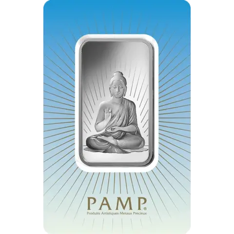 Lingotin d'argent de 1 once pur 999.0 - PAMP Suisse Bouddha 