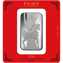 100 grammi Lingottino d'Argento - PAMP Suisse Cavallo Lunare 100 grammi Lingottino d'Argento - PAMP Suisse Cavallo Lunare