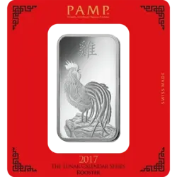 100 grammi Lingottino d'Argento - PAMP Suisse Lunar Gallo 100 grammi Lingottino d'Argento - PAMP Suisse Lunar Gallo