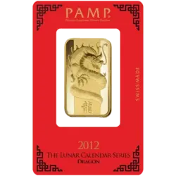 Purchase gold, 1 oz Fine gold Lunar Dragon - PAMP Swiss - Pack Front Invest in 1 oz Fine gold Lunar Dragon - PAMP Swiss - Pack Front