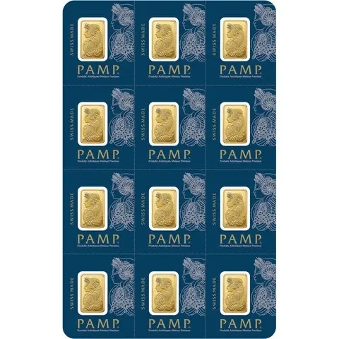 12x1 gram multigram Gold Bar - PAMP Suisse Lady Fortuna