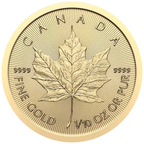 1/10 oncia moneta d'oro puro - Maple Leaf Charles III 2024