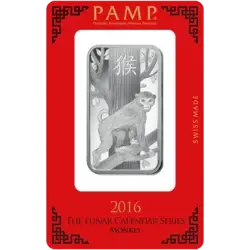 1 once Lingotin d'Argent - PAMP Suisse Lunar Singe 1 once Lingotin d'Argent - PAMP Suisse Lunar Singe