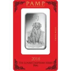 1 oncia Lingottino d'Argento - PAMP Suisse Cane Lunare 1 oncia Lingottino d'Argento - PAMP Suisse Cane Lunare