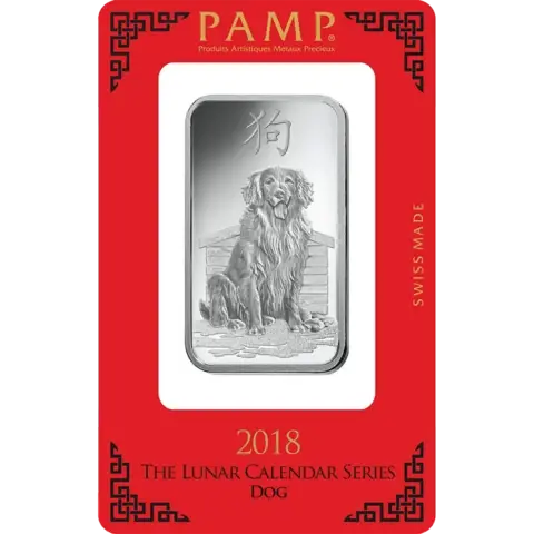 1 oz Silver Bar - PAMP Suisse Lunar Dog