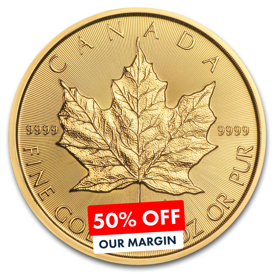 investir dans l'or 1 once Maple Leaf - Royal Canadian Mint - Front