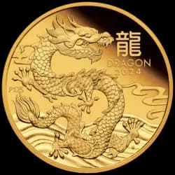 1/10 Unze Goldmünze - Australien Lunar Drache 2024 1/10 Unze Goldmünze - Australien Lunar Drache 2024